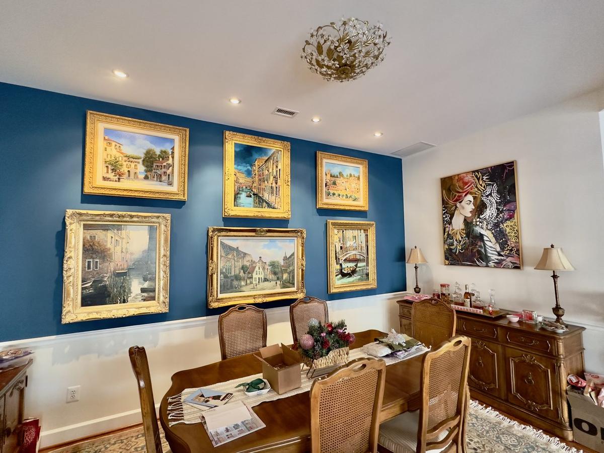 Dining room accent lighting and gallery wall wiring